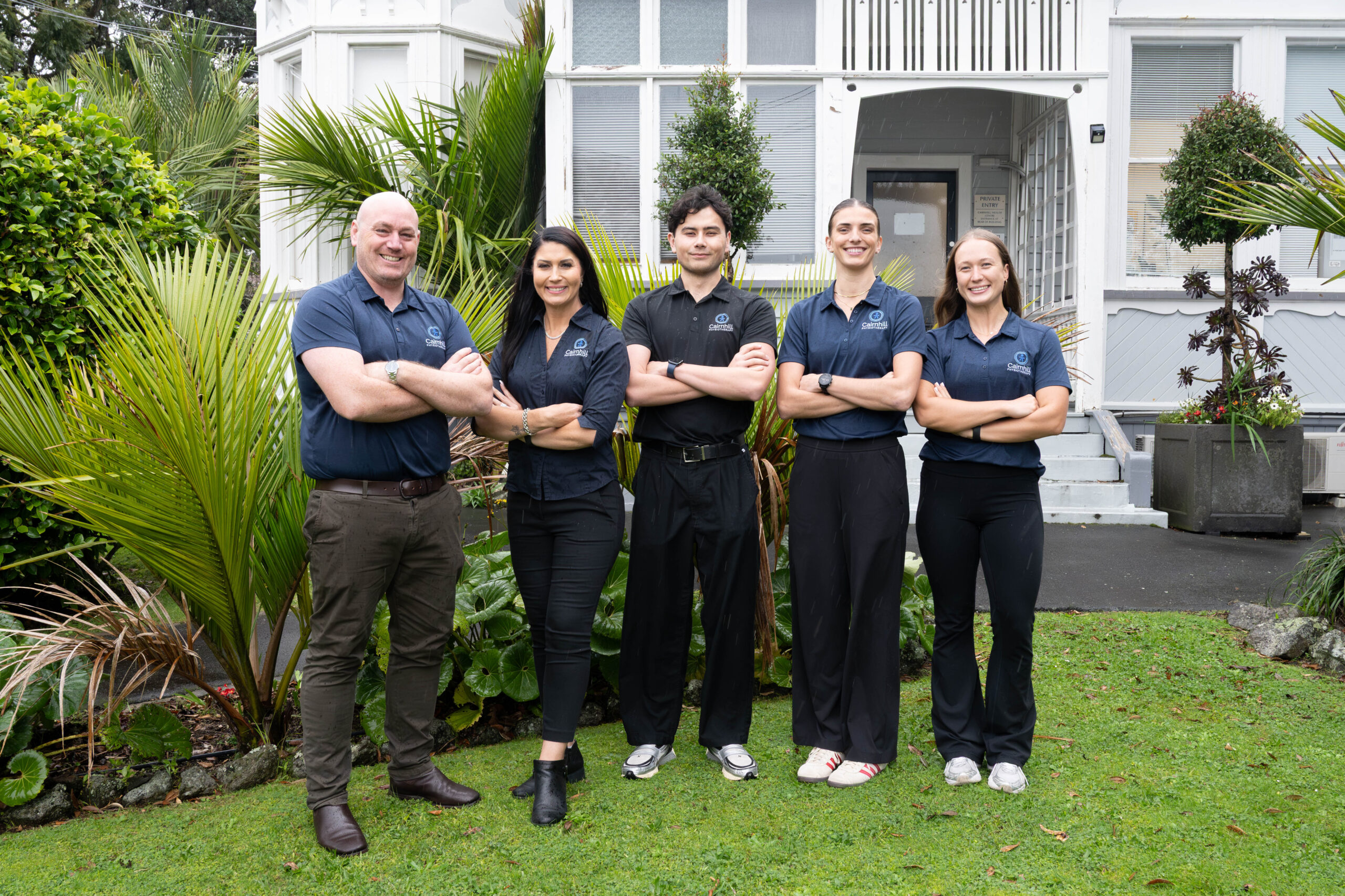 The Cairnhill Physiotherapy team outside the clinic