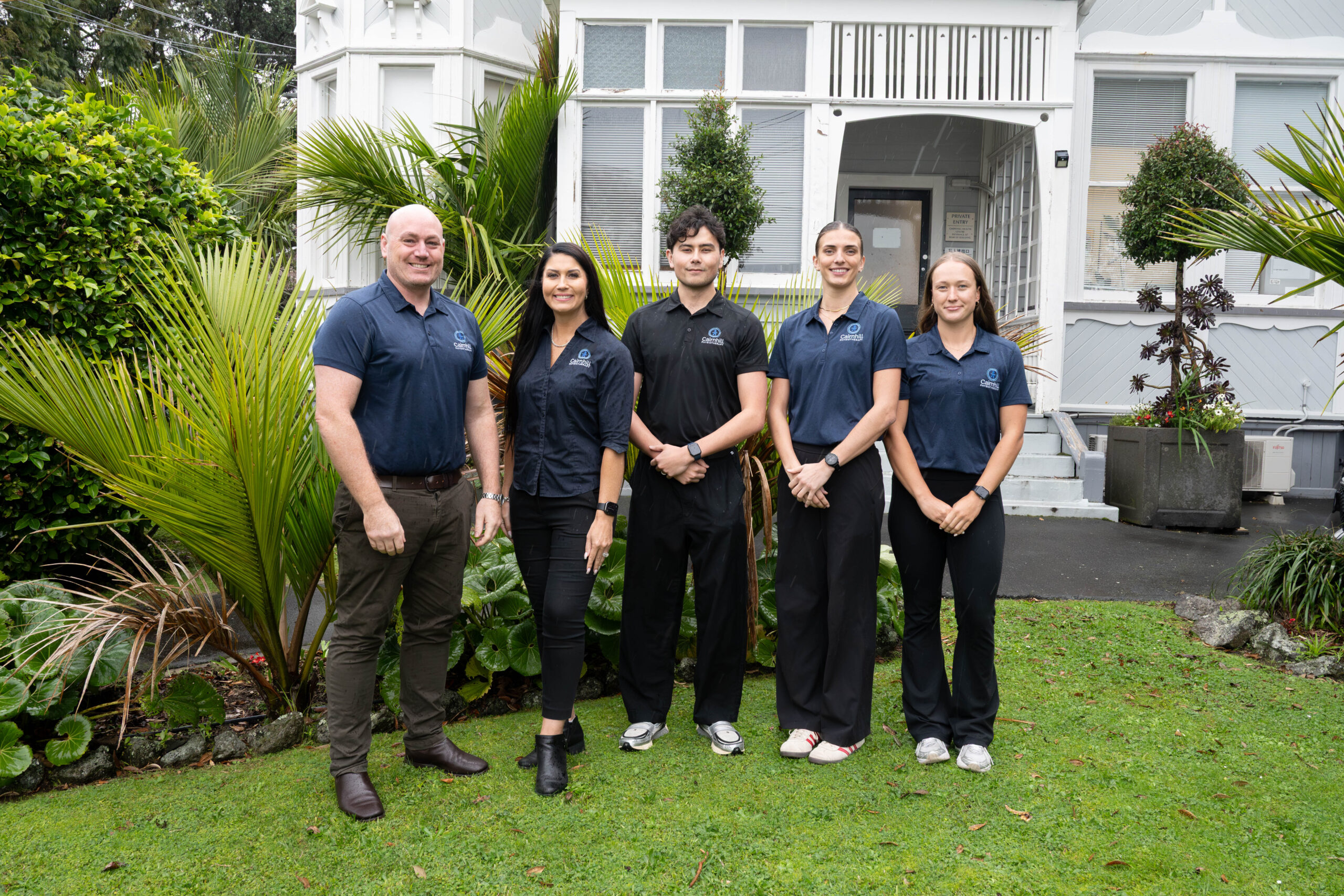 The Cairnhill Physiotherapy team outside the Epsom clinic